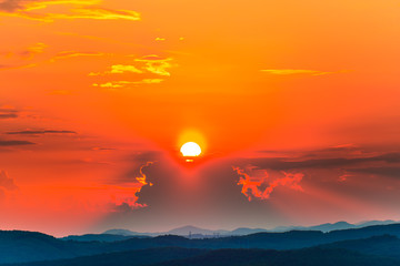 Clouds at the sunset