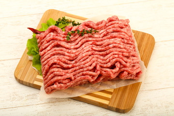 Raw minced beef meat