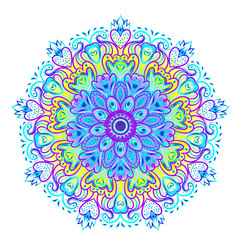 Vector ornamental mandala inspired ethnic art, patterned Indian paisley. Hand drawn illustration. Invitation element.