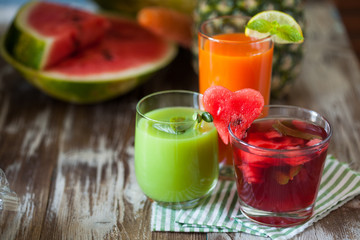 Assorted fresh fruit and vegetable juices
