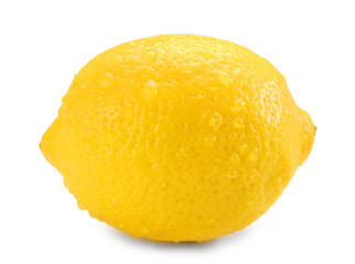 Delicious fresh lemon on white background