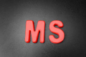 Abbreviation on blackboard. Management concept