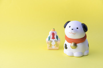 正月用の犬の置物