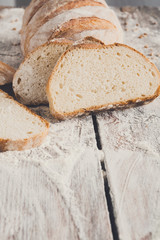 Bakery concept. Plenty of sliced white bread background