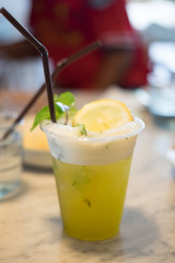 Refreshing drink lemon soda