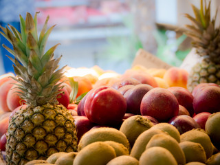 kiwis and ananas at the open market