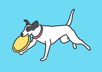 Cute Dog Cartoon. hand drawn. line drawing. vector illustration.