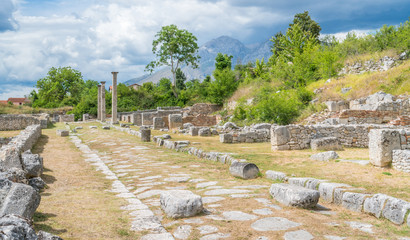 Alba Fucens, ancient Italic town at the foot of the Monte Velino, north of Avezzano, Abruzzo,...