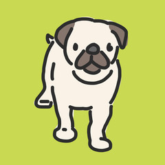 Cute Dog Cartoon. hand drawn. line drawing. vector illustration.