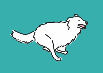 Cute Dog Cartoon. hand drawn. line drawing. vector illustration.