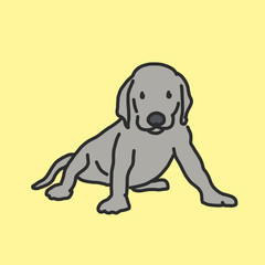 Cute Dog Cartoon. hand drawn. line drawing. vector illustration.