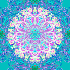 Mandala seamless pattern. Vintage decorative elements. Hand drawn background. Islam, Arabic, Indian, ottoman motifs. Geometric circle element in vector.