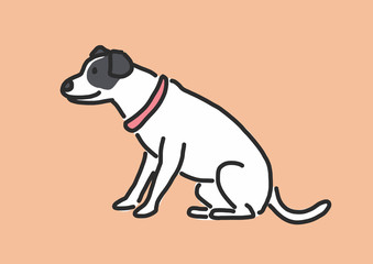 Cute Dog Cartoon. hand drawn. line drawing. vector illustration.
