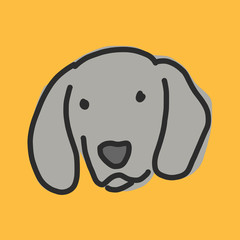 Cute Dog Cartoon. hand drawn. line drawing. vector illustration.