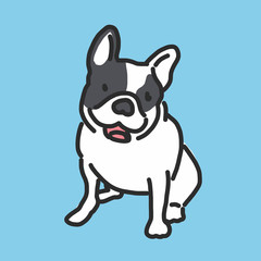 Cute Dog Cartoon. hand drawn. line drawing. vector illustration.