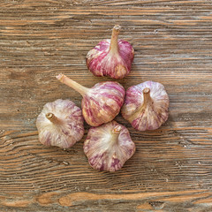 Garlic on a wooden background