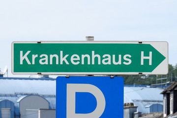 Krankenhaus Stra&szlig;enschild &Ouml;sterreich