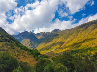 Beautiful landscape of the mountains near the Pyrenees village Ainsa, Spain