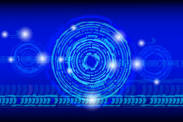 Abstract Blue Hi Technology With Arrow Moving Forward Concept Vector Background