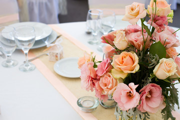 wedding table with flower