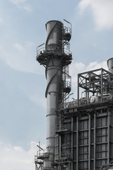 Power plant Chimney on blue sky background