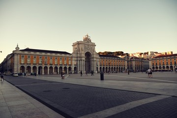 Fototapeta na wymiar Praca do Comercio in the sunset, Lisbon, Portuga