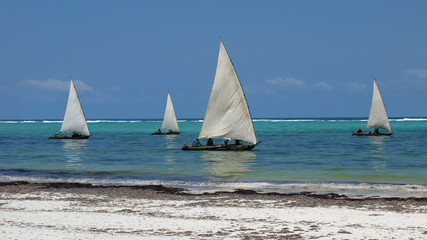 Fototapeta premium zanzibar bateau pécheur plage