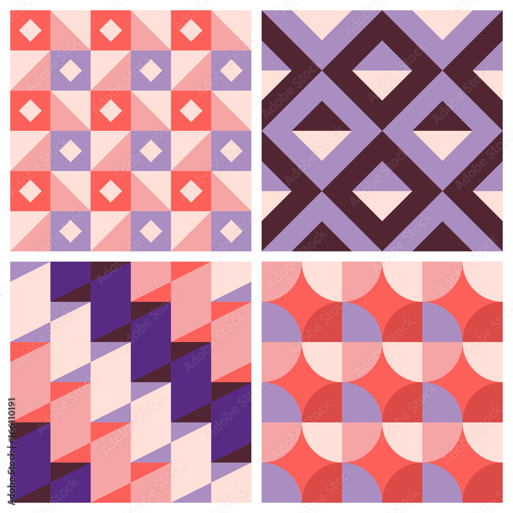 Poster Vector trendy abstract seamless patterns in modern minimal style