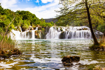 Obraz premium Krka waterfall in the Croatian national park