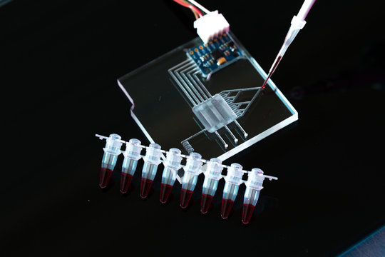 A lab-on-a-chip (LOC) is integration device with several laboratory functions