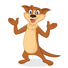 Weasel cartoon mascot smiling and standing