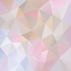 vector abstract irregular polygon background with a triangle pattern in light pastel color - pink, purple, blue, beige, gray