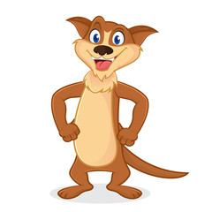 Weasel cartoon mascot smiling