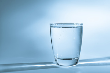 Glass with drinking water