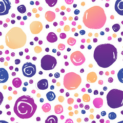 Colorful dotted retro vintage 80s or 90s fashion style abstract seamless pattern background. Good for textile fabric design, wrapping paper and website wallpapers.