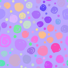 Colorful dotted retro vintage 80s or 90s fashion style abstract seamless pattern background. Good for textile fabric design, wrapping paper and website wallpapers.