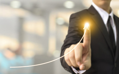 Businessman plan growth up or increase development business