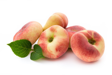 Peach. Fruit with isolated on white background.