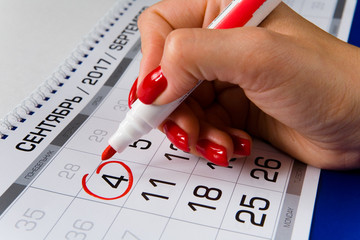 The red marker is circled on September 4, 2017.