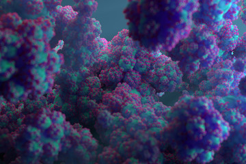 Abstract 3d macro illustration. Macro concept. Organic microbiology background.