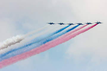 Russian tricolor in the sky