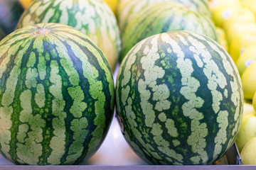 Watermelons in a market.