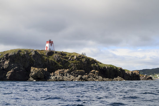 Light tower on coastline, Newfoundland and Labrador, Canada.
