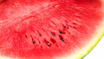 Ripe watermelon. Red and juicy watermelon. Sweet fruit. Sweet berry