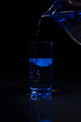 Glass of water with ice