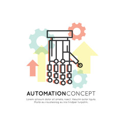 Vector Icon style Illustration of Automation, Data Mining, Machine Learning, Artificial Intelligence Concept