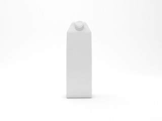 Plastic cardboard packaging milk. 3d illustration, 3d rendering.