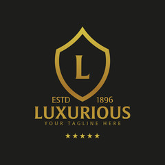 Luxurious Hotel Logo and Emblem. Vector logo illustration.