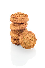 Sweet homemade cookies isolated on white background.