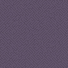 Abstract violet geometrical seamless pattern. Maze. Labyrinth.